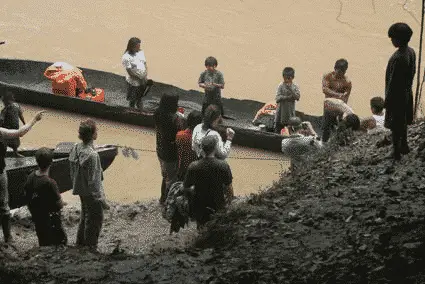 After the bus trip, it takes two days in a canoe to get to Bameno, Ecuador–a traditional village. Photo by Stuart L. Pimm